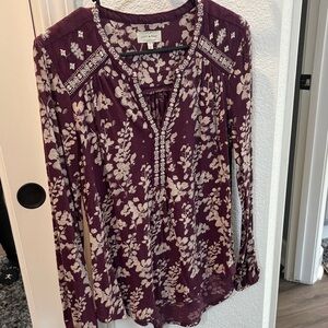 Knox Rose Purple Floral Blouse